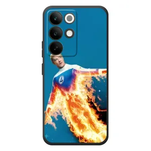 Чехол с принтом Фантастическая четверка для RealMe C85 Pro (Человек-факел в огне)