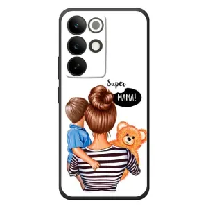 Чехол с печатью для RealMe C85 Pro - (Мама с ребенком) (AlphaPrint) (Мама с сыном)