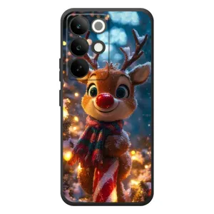 Яркий чехол для Realme C85 Pro с Зимними Оленятами (Олень с шарфом)