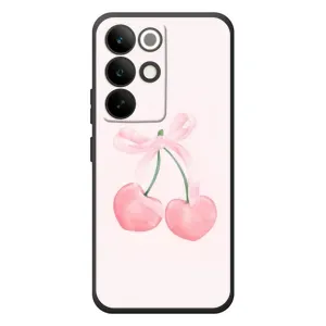 Чехол с розовым рисунком для RealMe C85 Pro (Розовые вишни)