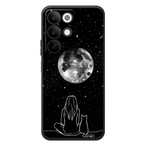 Чехол с рисунком кот на RealMe C85 (Девушка с котом)