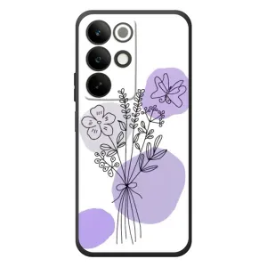 Силконовий чохол з принтом в квітах на RealMe C85 (Букет фіолетова абстракція)