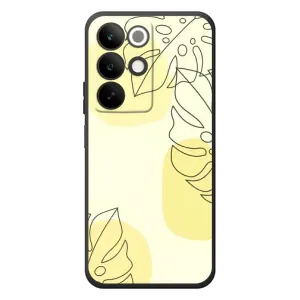 Силконовий чохол з принтом в квітах на RealMe C85 (Жовта монстера арт)