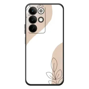 Силконовий чохол з принтом в квітах на RealMe C85 (Нюдова гілочка абстракція)