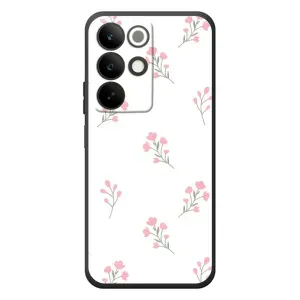 Чохол з квітковим принтом на РеалMI C85 (Рожеві квіти)