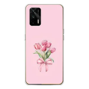 Чохол з розовим принтом для Realme GT 5G (Букет квітів)