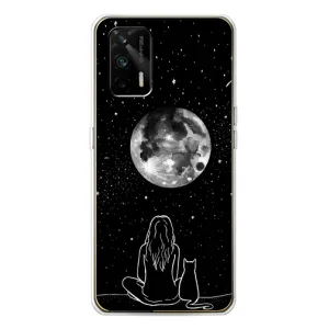 Чохол з малюнком кіт на Realme GT 5G (Дівчина з котом)
