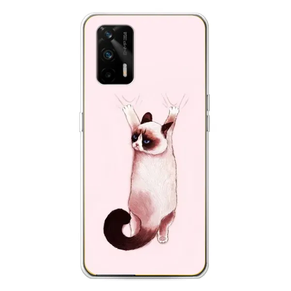 Чехол с принтом «Котик падает» для Realme GT 5G Чехол с принтом «Котик падает» для Realme GT 5G