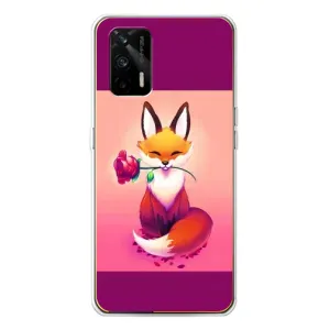 Чохли з картинкою Лисичка для Realme GT 5G (VPrint) (Лиса з трояндою)
