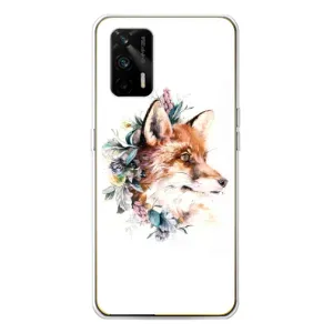 Чохли з картинкою Лисичка для Realme GT 5G (VPrint) (Лиса в квітах)