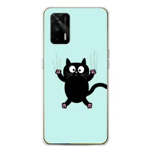 Чохол з принтом для Realme GT 5G (AlphaPrint) Модні коти (Падаючий кіт)
