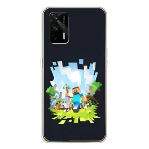 Чохол Майнкрафт на Realme GT 5G (AlphaPrint) Minecraft (персонажі Minecraft)