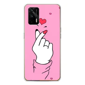 Чохол з принтом для Realme GT 5G (AlphaPrint - Знак сердечка)