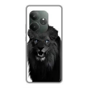 Чехлы с картинками животных Realme GT 6 (Черный ЛЕВ)