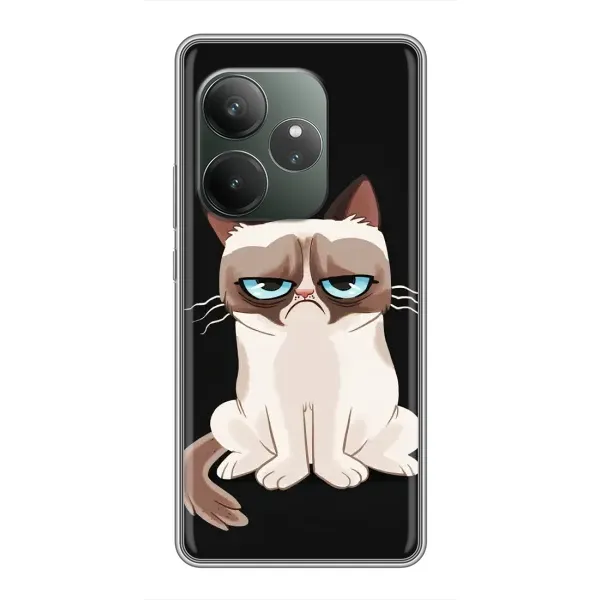 Чехол с принтом «Грустный кот» для Realme GT 6 Чехол с принтом «Грустный кот» для Realme GT 6