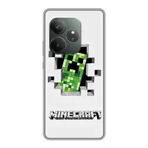 Чехол Майнкрафт на Realme GT 6 (AlphaPrint) Minecraft (крипер Майнкрафт)