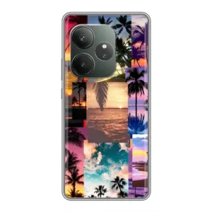 Силиконовый чехол с КАРТИНКАМИ лето для Realme GT 6 (AlphaPrint) (Летний отпуск)