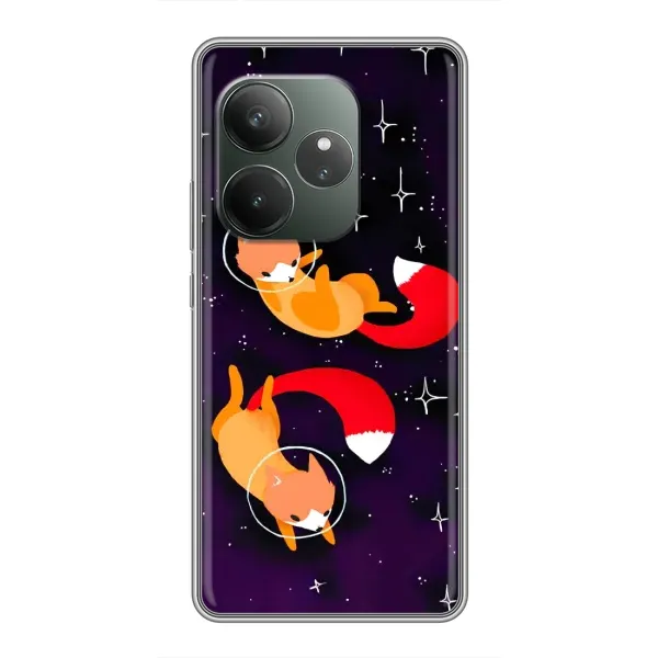 Чехол с принтом «Лисички космонавты» для Realme GT 6