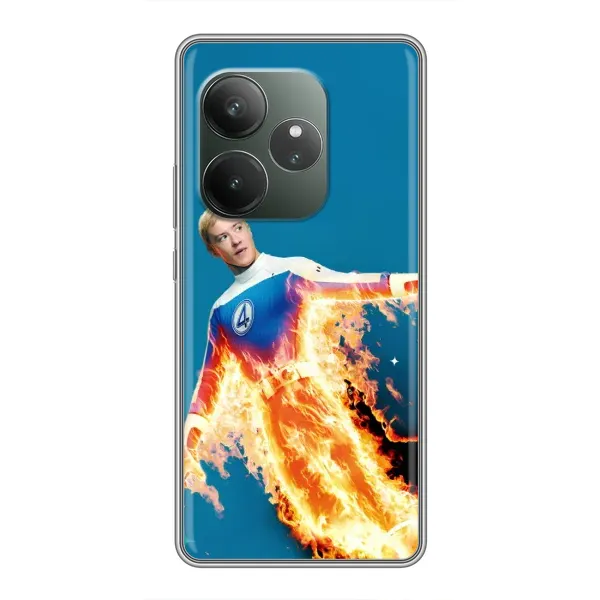 Чехол с принтом «Человек-факел в огне» для Realme GT 6