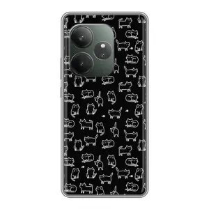 Чехол с принтом для Realme GT 6 (AlphaPrint) Модные коты (Меленькие котики)