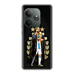 Чехлы для Realme GT 6 (Leo чемпион) (AlphaPrint) (Месси Король)