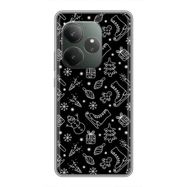 Чехол с принтом «Новогодний фон» для Realme GT 6