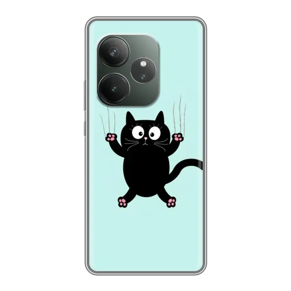 Чехол с принтом «Падающий кот» для Realme GT 6 Чехол с принтом «Падающий кот» для Realme GT 6