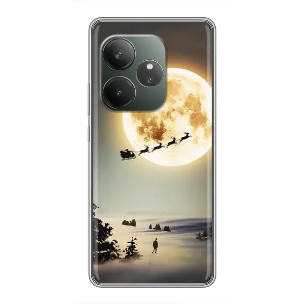 Чехол с принтом «Санта на луне» для Realme GT 6
