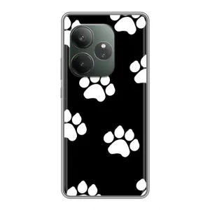 Чехлы с собаками для Realme GT 6 (VPrint) (Следы собаки)