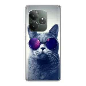 Чехол с принтом для Realme GT 6 (AlphaPrint) Модные коты (Стильный кот)