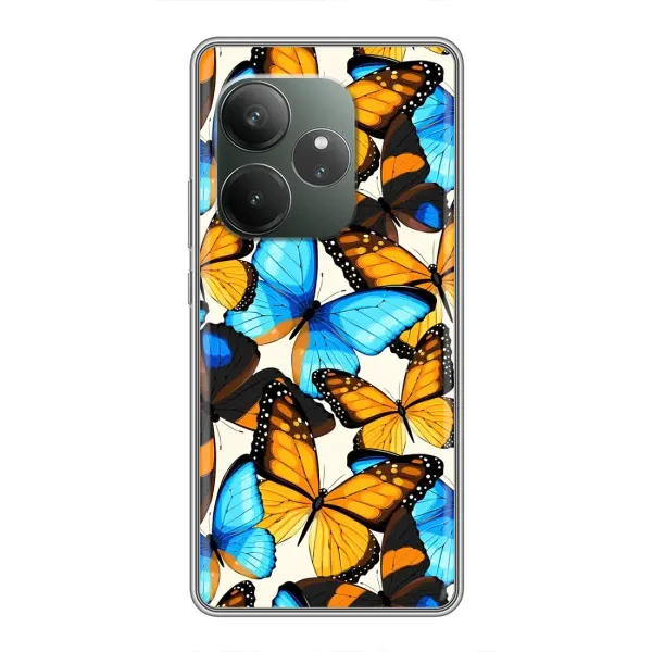 Чехол с принтом «Яркие бабочки» для Realme GT 6