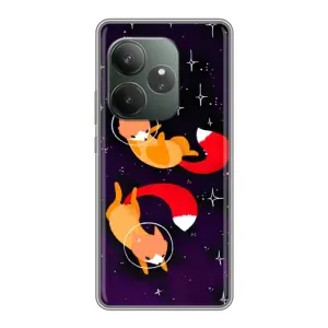 Чохли з картинкою Лисичка для Realme GT 6T (VPrint) (Лисички космонавти)