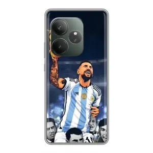 Чехлы для Realme GT 6T (Leo чемпион) (AlphaPrint) (Месси с кубком)