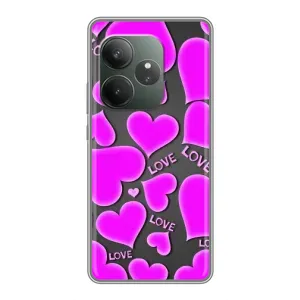 Чехлы для любимой на Реалми ГТ 6Т (VPrint) (Pink hearts)