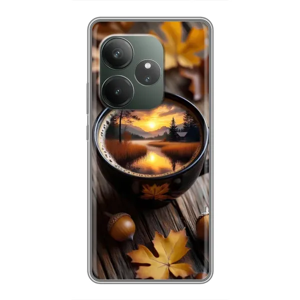 Чехол с принтом «Темный кофе» для Realme GT 6T