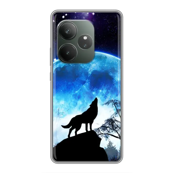 Чохол з принтом «Вовк на місяць» для Realme GT 6T