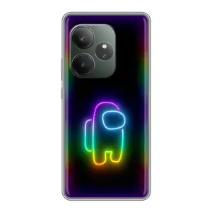 Чехол Амонг Ас для Realme GT 6T (AlphaPrint) (Яркий скин)
