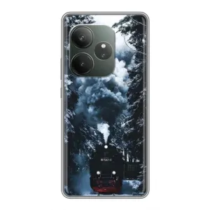 Новорічні, Святкові Чохли для Realme GT 6T - 2024 год (Зимовий потяг)