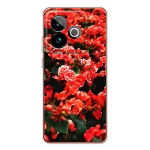 Чехлы с Цветами для Realme GT 7 (VPrint) (Цветы красные)