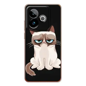 Чехол с принтом для Realme GT 7 (AlphaPrint) Модные коты (Грустный кот)