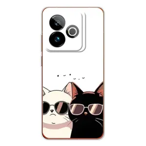 Чехол с рисунком кот на Realme GT 7 (Коты в очках)