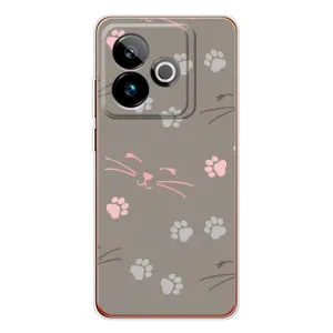 Чехол с рисунком кот на Realme GT 7 (Лапы и усы)