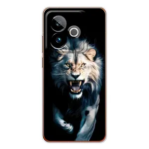 Чехол с принтом «Лев в темноте» для Realme GT 7