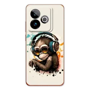 Чохол з Мавпами Realme GT 7 - (AlphaPrint) (Макака в навушниках)