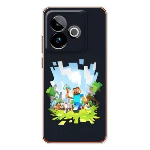 Чехол Майнкрафт на Realme GT 7 (AlphaPrint) Minecraft (персонажи Minecraft)