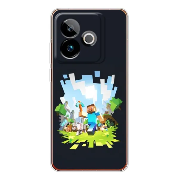 Чехол с принтом «персонажи Minecraft» для Realme GT 7