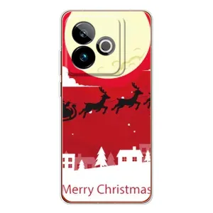 Рождественские Чехлы для Realme GT 7 (VPrint) (Санта с оленями)