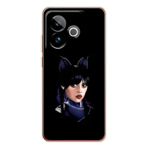 Чехлы Венсдей на Realme GT 7 Уэнсдей (AlphaPrint) (серьезная Уэнздей)