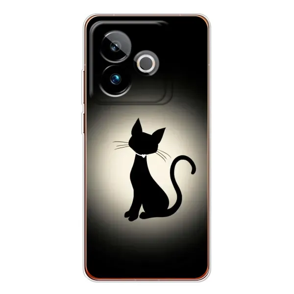 Чехол с принтом «Силуэт котика» для Realme GT 7