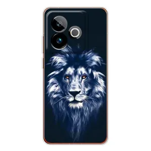 Чехол со Львом для Realme GT 7 (VPrint) (Синий Лев)